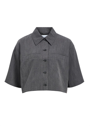 Ivalo 2/4 skjorte blazer Dark Grey Melange Object 